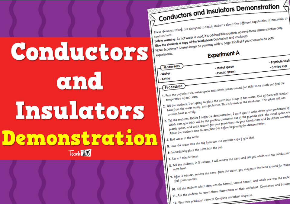 Conductors and Insulators Demonstration Teacher Resources and Classroom Games Teach This