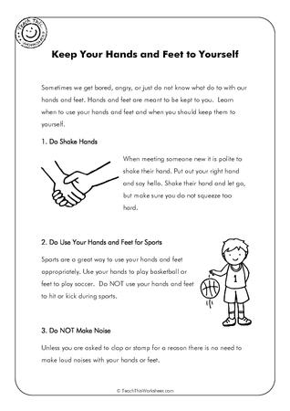 Keep Hands and Feet to Yourself :: Teacher Resources and Classroom Games ::  Teach This