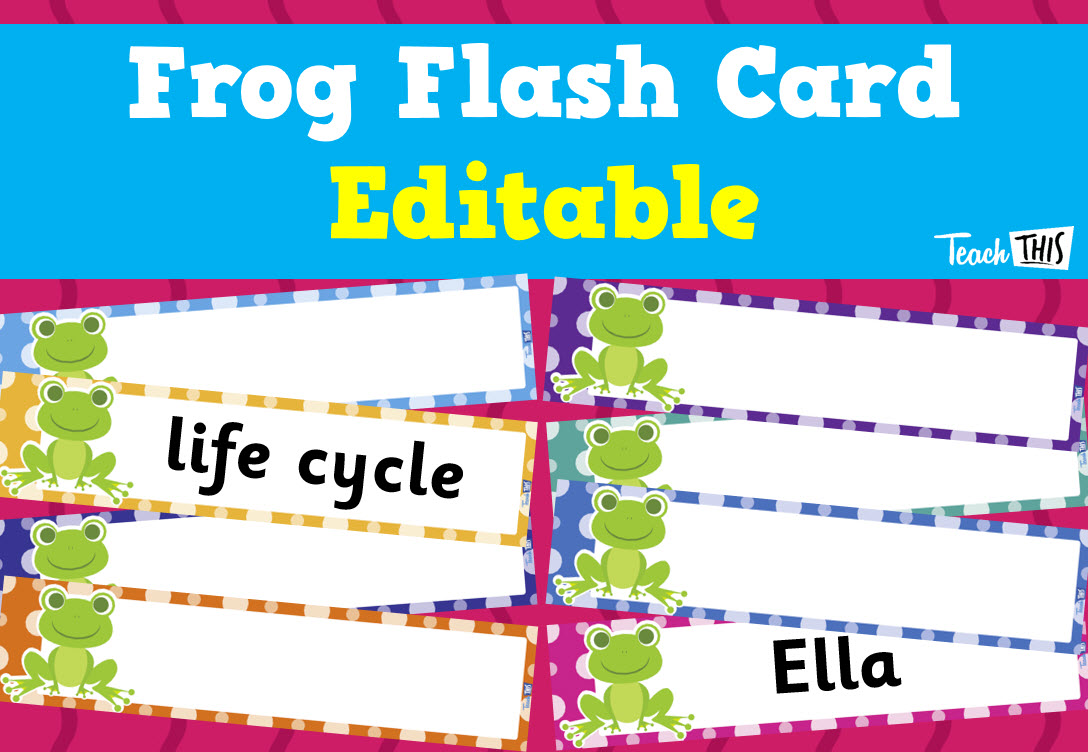 frog-flash-cards-editable-teacher-resources-and-classroom-games-teach-this for Free Printable Frog Name Tags Frog Flash Cards Editable :: Teacher Resources and Classroom Games :: Teach This for Free Printable Frog Name Tags