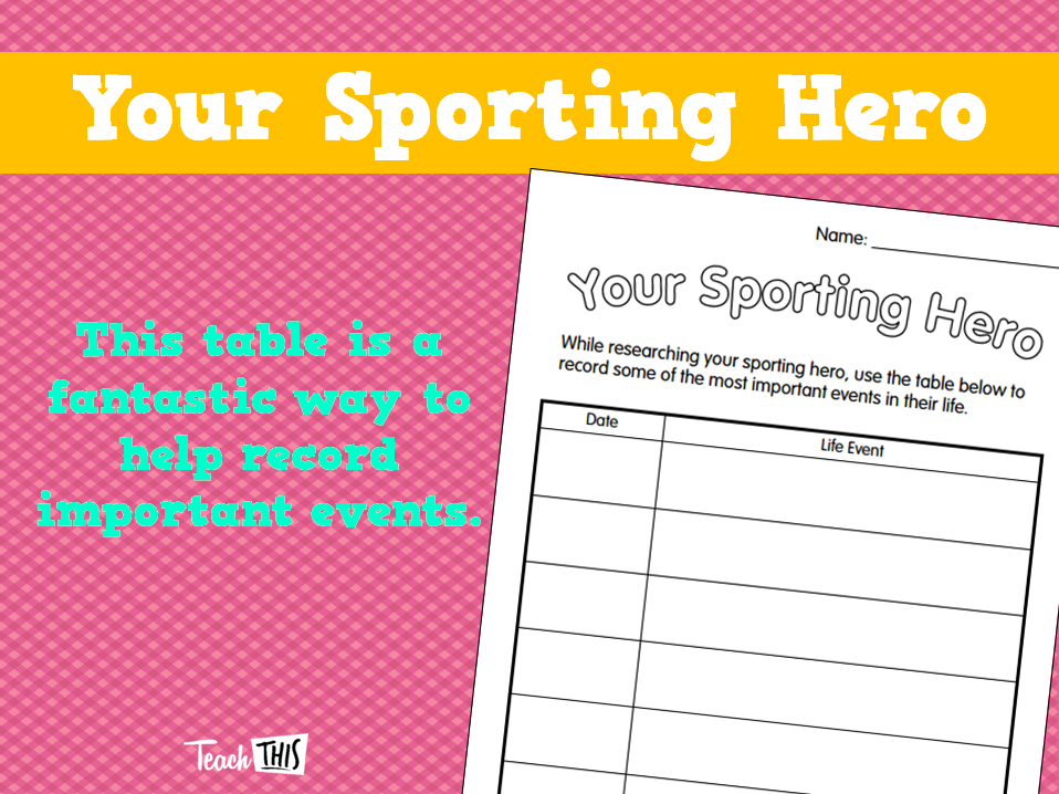 Your Sporting Hero Teacher Resources and Classroom Games Teach This