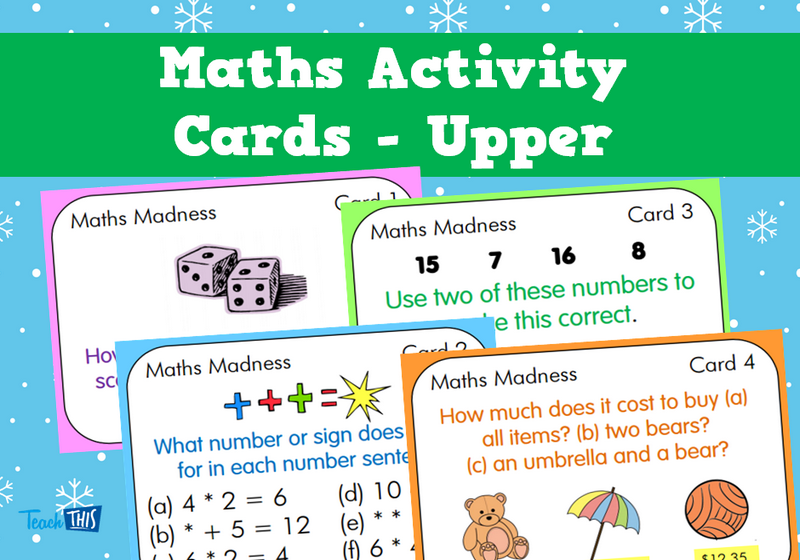 Maths Activity Cards - Upper :: Teacher Resources and Classroom Games ...