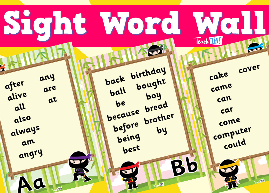 Sight Word Wall Ninja Teacher Resources And Classroom Games 