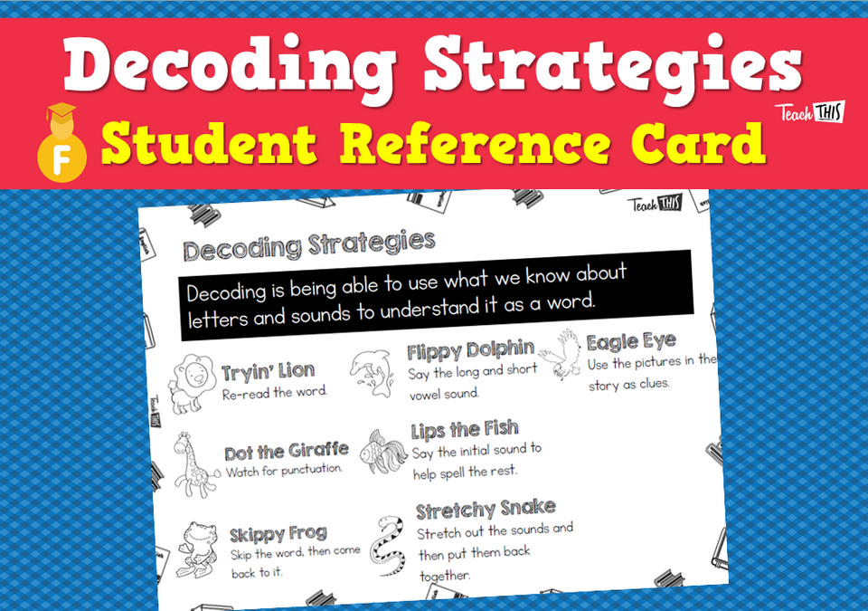 Decoding Strategies - Student Reference Card :: Teacher Resources and ...