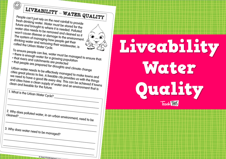 Liveability Water Quality Teacher Resources and Classroom Games