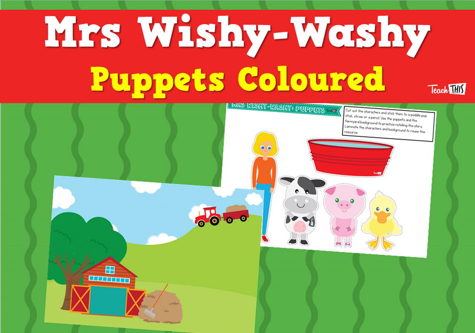 Mrs Wishy Washy Puppets Coloured Teacher Resources And Classroom 