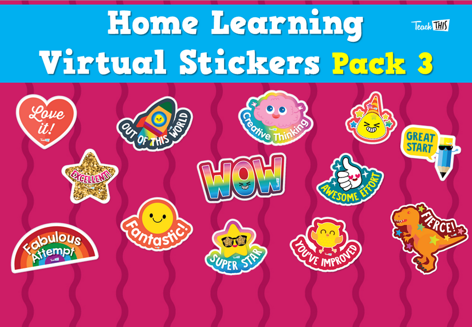 Home Learning Virtual Stickers Pack 3 Teacher Resources and
