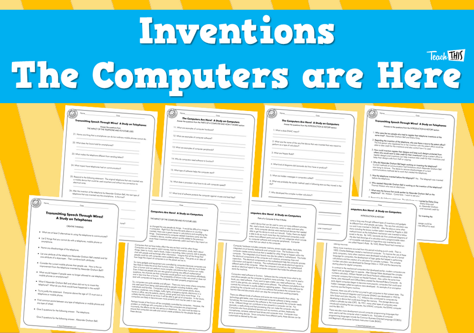 Inventions - The Computers are Here (10 pg) :: Teacher Resources and ...