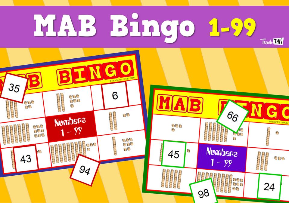 MAB Bingo 1-99 :: Teacher Resources and Classroom Games 