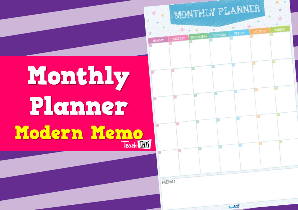 Monthly Planner A3 Portrait 2 Teacher Resources and Classroom Games Teach This