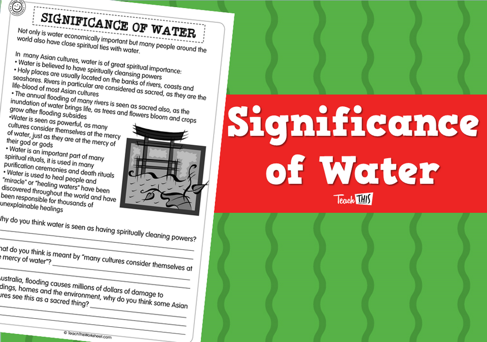 Significance of Water Teacher Resources and Classroom Games Teach