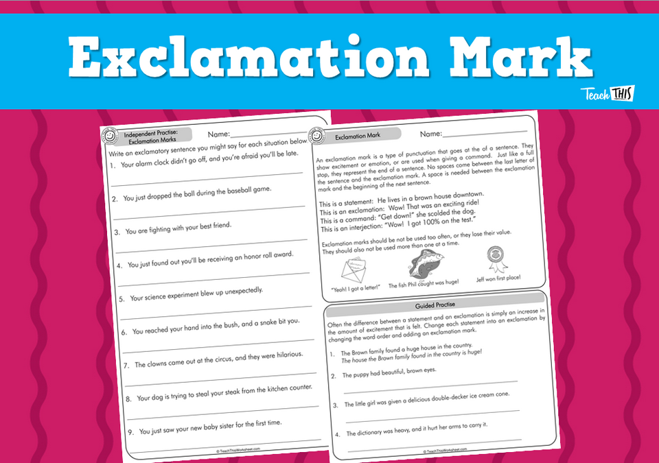 exclamation mark teacher resources and classroom games teach this