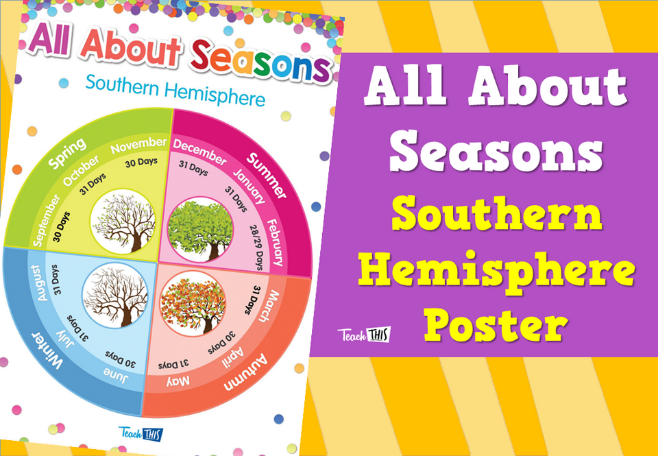 All About Seasons Southern Hemisphere Poster Teacher Resources And