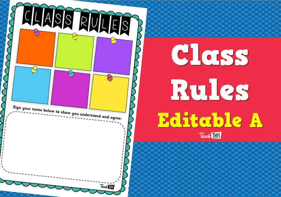 Class Rules Editable A Teacher Resources and Classroom Games