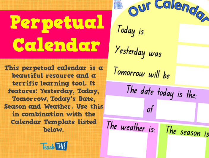 classroom calendar printable