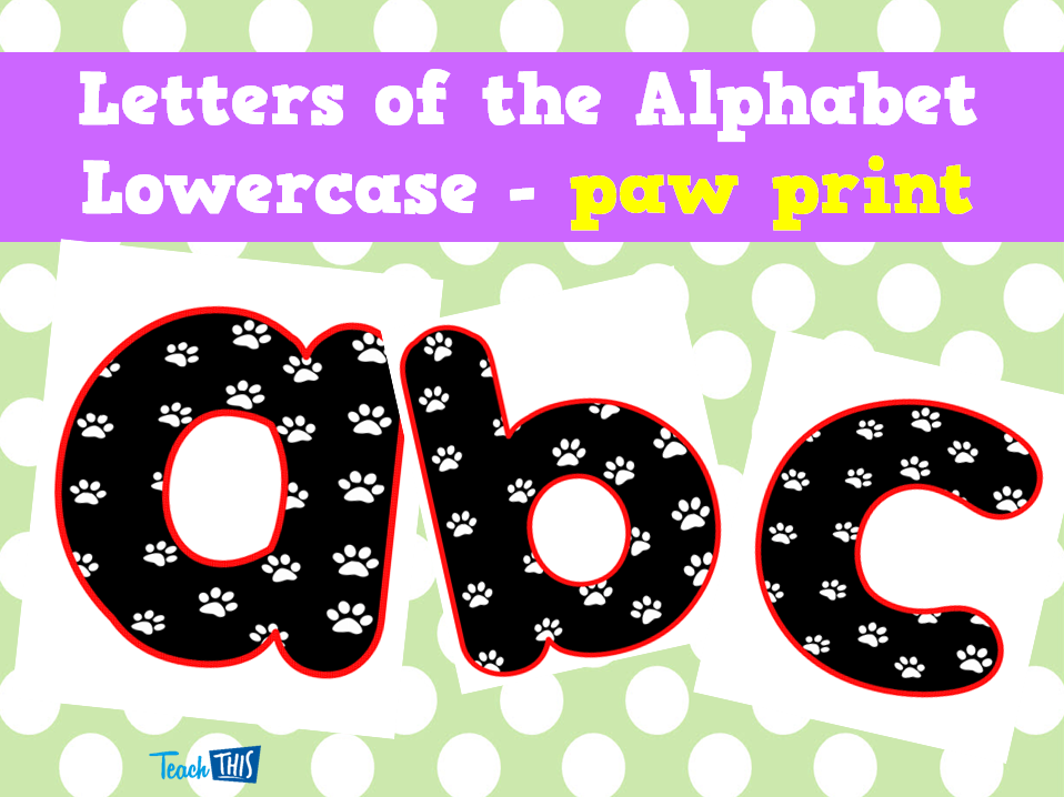 Letters of the Alphabet Lowercase - paw print - Printable ... Letters of the Alphabet Lowercase - paw print - Printable ...