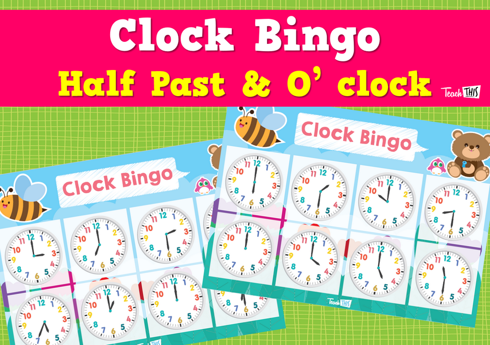 Clock Bingo - half past and oclock - Fun Printable ... Clock Bingo - half past and oclock - Fun Printable ...